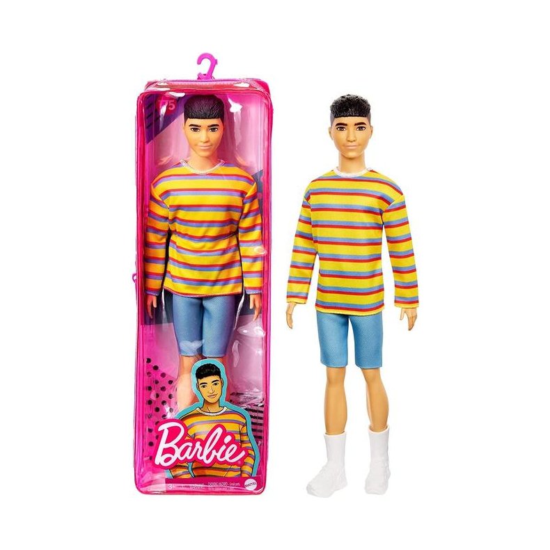Barbie ken dukke, fashionistas stribet bluse og bl shorts
