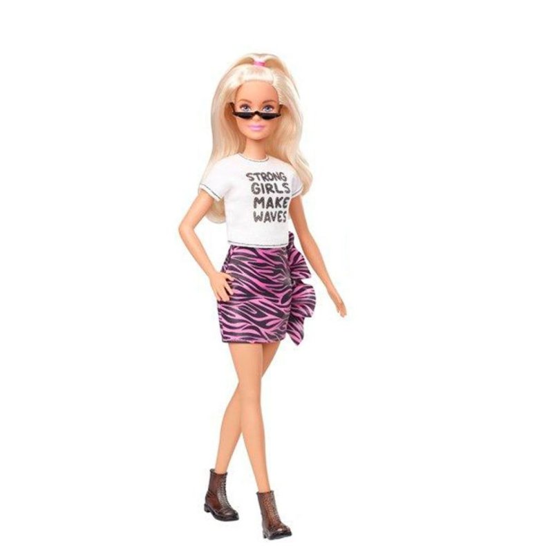 Barbie - dukke fashionistas, lyst hr og pink leopard nederdel