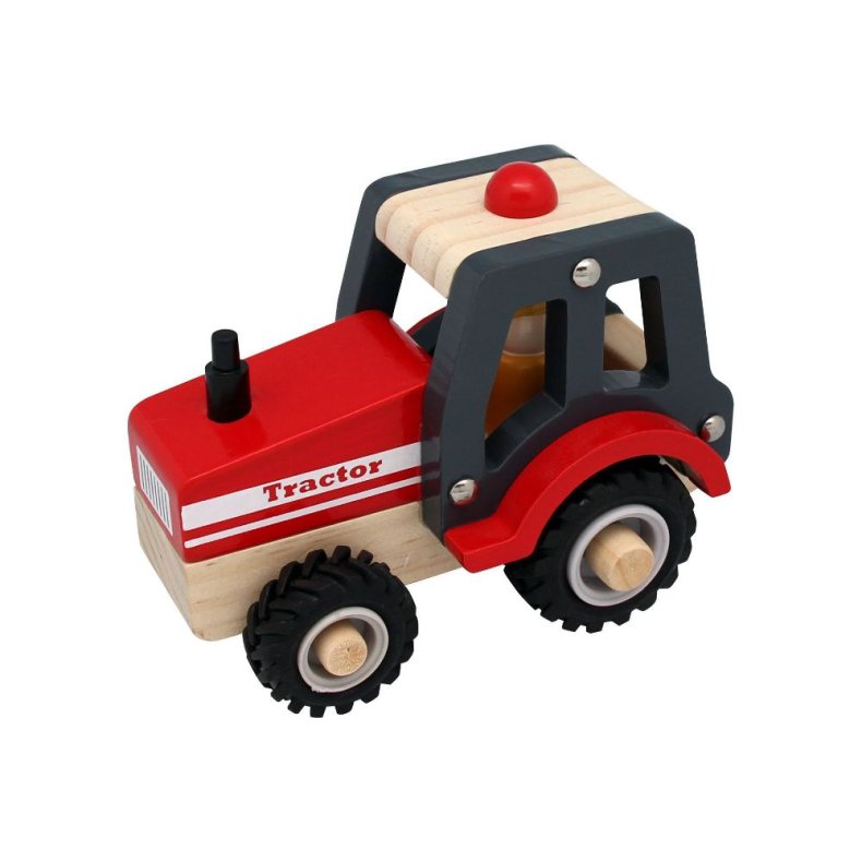 Magni Traktor i tr med gummihjul rd