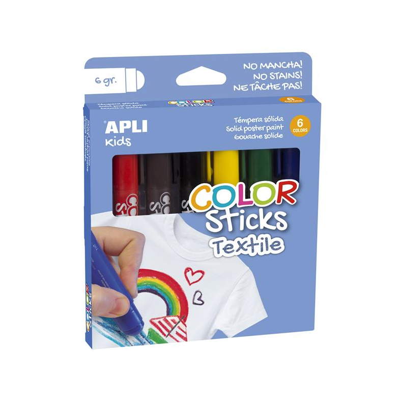 Tekstilfarver Color Sticks 6 stk 